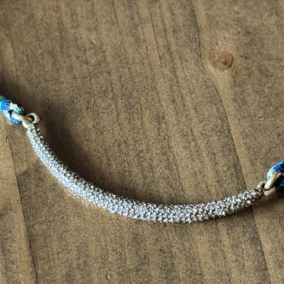 J.Crew Braided Rope Necklace Choker with Rhinestone-Encrusted Bar - Picture 7 of 11